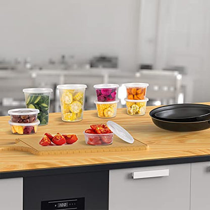 TashiBox [8oz-40 Sets Plastic Containers with Airtight Lids, Food Storage Containers, Deli, Slime, Soup, Meal Prep Containers | BPA Free | Stackable | Leakproof | Microwave/Dishwasher/Freezer Safe - size: 8oz-40sets