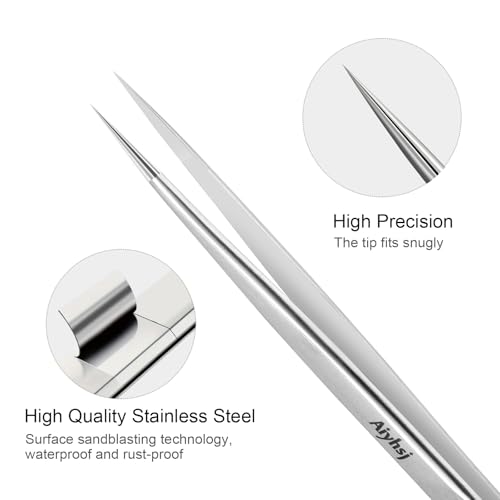 Precision Tweezer, Upgraded Professional Pointed, High-end Stainless Steel Tweezers for Craft, Electronics, Soldering, Model, Laboratory Work, Jewelry-Making - style: Fine Tip Straight LONG (5.5in)