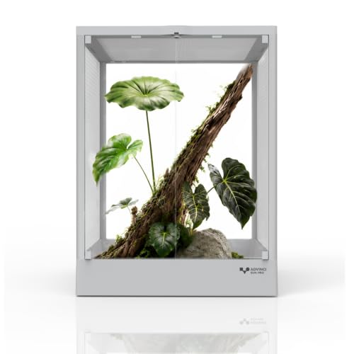 Reptile Terrarium 18"x18"x24" 32 Gallon,Aluminum Frame,Full Glass Tank Enclosure for Small Reptiles, Geckos, Frogs, Lizards, Snakes, Spiders, Turtles, Vertical Rainforest Habitat - size: 18x18x24"
