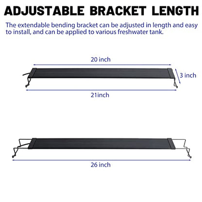 WaterRebirth Wireless Remote Full Spectrum Aquarium LED Light Strip - Ultra-Thin Design with Timer & RGB Modes for Fish Tank Plants (20-26INCH) - size: 20-26 inches