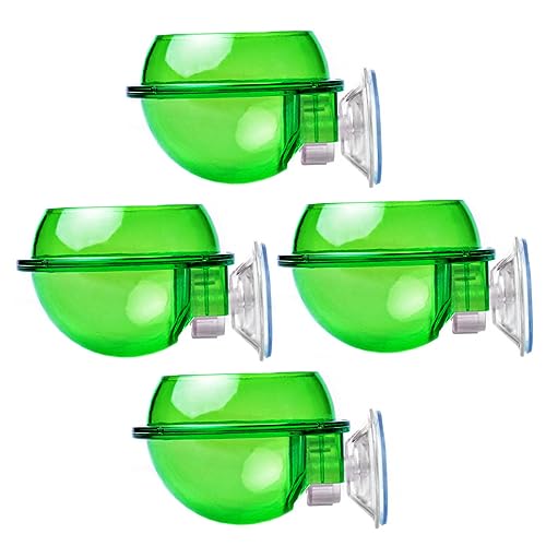 ULTECHNOVO 4pcs Reptile Feeding Bowl with Cup Escape Dish for Lizards Geckos Bearded Dragons Easy to Pet Water Food Dish for Reptiles - color: Green 4pcs