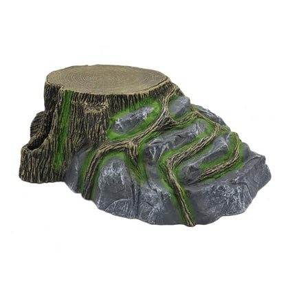 Extra Large Resin Reptile Hideouts Cave Habitat Decor for Reptiles, Amphibians, Fish Tanks and Gecko, Leopard