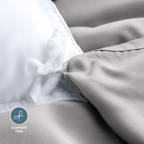Bare Home Bedding Duvet Cover Twin/Twin Extra Long Size - Premium 1800 Super Soft - Lightweight, Cooling Duvet Cover - Soft Breathable Bedding (Twin/Twin XL, Light Grey) - color: 05 - Light Grey (No Comforter), size: Twin/Twin XL