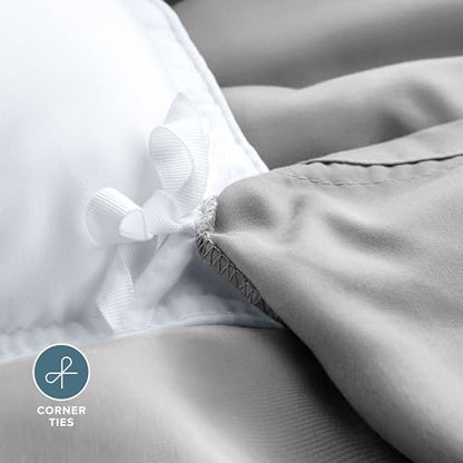 Bare Home Bedding Duvet Cover Twin/Twin Extra Long Size - Premium 1800 Super Soft - Lightweight, Cooling Duvet Cover - Soft Breathable Bedding (Twin/Twin XL, Light Grey) - color: 05 - Light Grey (No Comforter), size: Twin/Twin XL