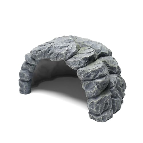 Resin Reptile Hideout Cave,Natural Habitat Decor for Bearded Dragon, Leopard Gecko, Lizards & Turtles,Terrarium Tank Accessories,A - Large