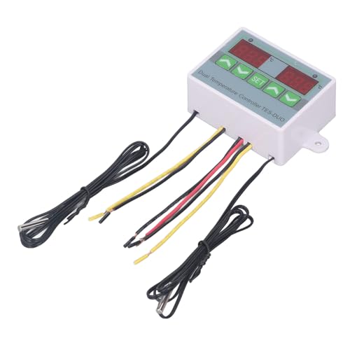 Digital Dual Temperature Controller Thermostat with Data Storage for Reptile Freezer Refrigerator Pet Incubator ABS Material (DC12V) - size: DC12V