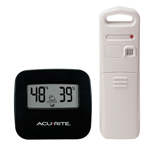 AcuRite Wireless Indoor/Outdoor Thermometer, Black with Humidity - color: Black with Humidity