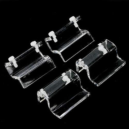 4 Pcs Acrylic Glass Cover Clips for Aquarium | Holds 6-12mm Fish Enclosure Lid | Secure Holder for Open Enclosure/Turtle Enclosure/Pets | Sturdy & Clear Support