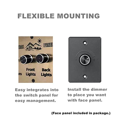 Acegoo DC 12V Light Dimmer, Rotary Dimming Switch for RV Boat Truck LED Lighting, Halogen, Incandescent, Strip Lights, Rated 6A - color: 6A