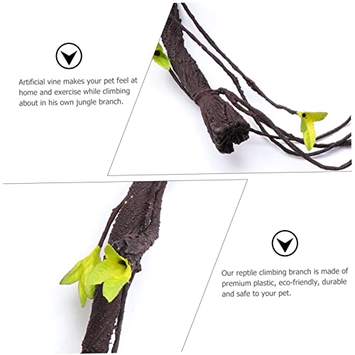 BESPORTBLE 1m Artificial Rattan Reptile Vines for Terrarium Bendable Simulation Climbing Plants Decor for Bearded Dragon Lizard Snake Pet Habitat