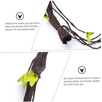 BESPORTBLE 1m Artificial Rattan Reptile Vines for Terrarium Bendable Simulation Climbing Plants Decor for Bearded Dragon Lizard Snake Pet Habitat