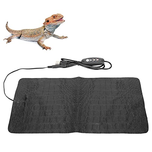 GLOGLOW Crawler Temperature Control Equipment and Crawler Lighting Proof Pet Heating Mat with 3 Level Temperature Adjustment for Lizards Snakes Turtles Amphibians Reptile Heat Pad, Water (L) - size: L