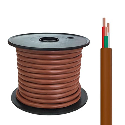 Thermostat Wire - Solid Copper 18 Gauge - CL2 - Power Circuit Cable (18/3Brown,50ft) - color: 18/3Brown, size: 50ft