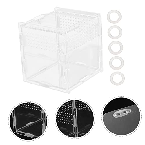 BESPORTBLE Portable Reptile Terrarium Aquarium Fish Breeder Box Observation Case for Lizards - size: 9.5x9cm