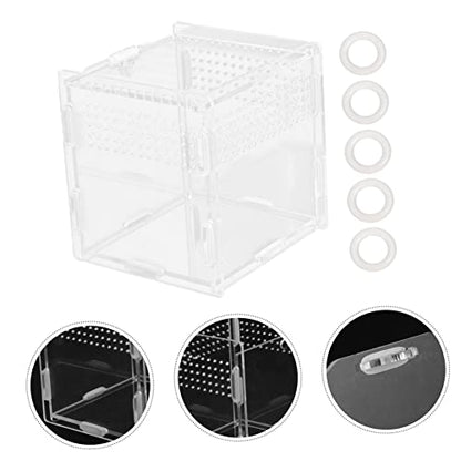 BESPORTBLE Portable Reptile Terrarium Aquarium Fish Breeder Box Observation Case for Lizards - size: 9.5x9cm
