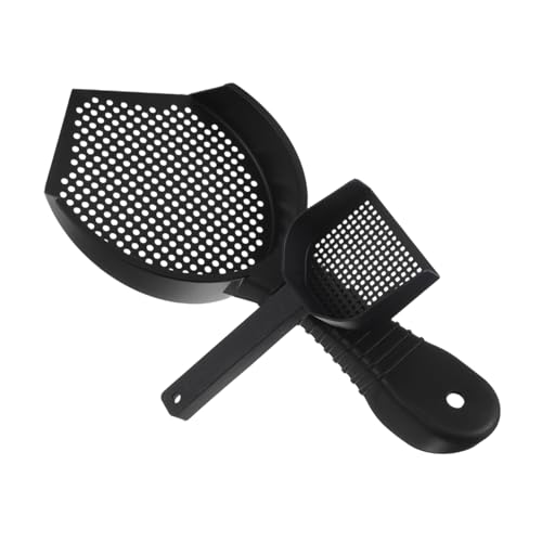 Milisten 2Pcs Durable Plastic Sifting Litter Scoop with Ergonomic Handle for Fast Efficient Cleaning of Cat Litter Boxes and Reptile for Waste Removal