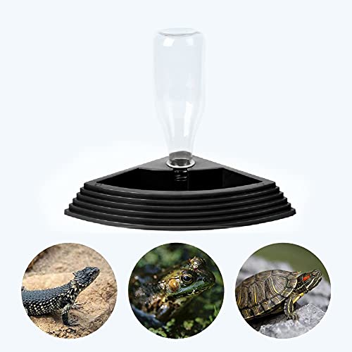 OMEM Reptile Water Fountain Water Dish for Pet Busy Man Needed Items (Black) - color: Black