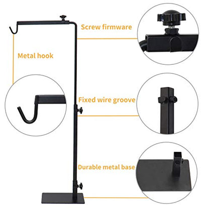 Reptile Lamp Stand, Landing Lamp Stand Bracket with Base, Adjustable Floor Light Holder, Durable Metal Lamp Support for Lizards, Turtles, Snakes, Spiders, Amphibians and Other Cold-Blooded Animals (M)