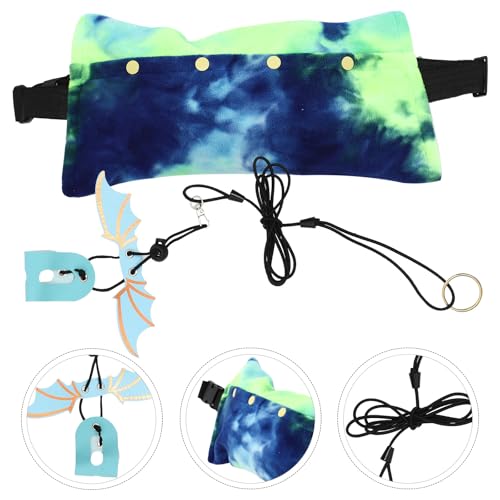 Adjustable Blue Reptile Leash and Portable Reptile Carrying Bag Set for Outdoor Travel, Bearded Dragon Carrier with Strap for Safe Transport