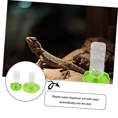 YARNOW 2sets Turtle Accessories for Tank Reptile Food Bowls Water Drinking Plates Pet Water Feeder