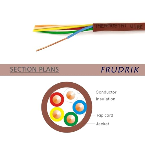 Thermostat Wire - Solid Copper 18 Gauge - CL2 - Power Circuit Cable (18/3Brown, 100ft) - color: 18/3Brown, size: 100ft