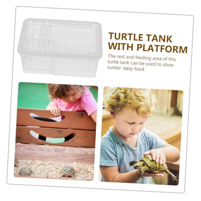 OUNONA Transparent Plastic Reptile Breeding Box Versatile Terrarium for Lizard Snake and Frog Easy to Habitat for Home School and Pet Store Use