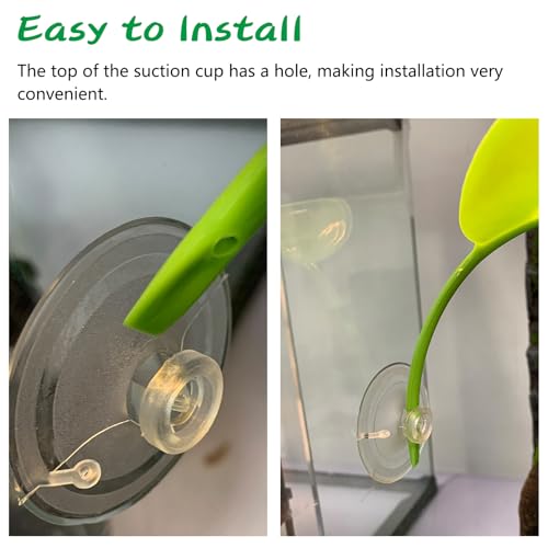 BNOSDM Crested Gecko Tank Accessories 3 Pcs Plastic Leaf Decorations with Suction Cup Gecko Climbing Toy Frog Habitat Platform Reptile Terrarium Decoration for Tree Frog Resting Spot