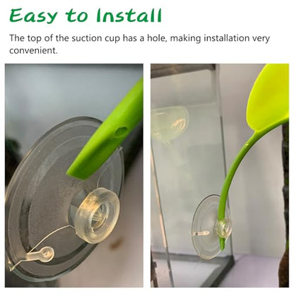 BNOSDM Crested Gecko Tank Accessories 3 Pcs Plastic Leaf Decorations with Suction Cup Gecko Climbing Toy Frog Habitat Platform Reptile Terrarium Decoration for Tree Frog Resting Spot
