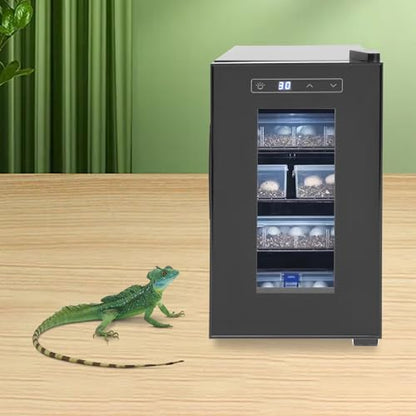 Reptile Incubator, 23L Small Digital Lab Incubator Cooling and Heating 50-104°F Reptile Egg Incubator for Turtle Lizard Gecko Snake Small Reptiles Hatching, Black