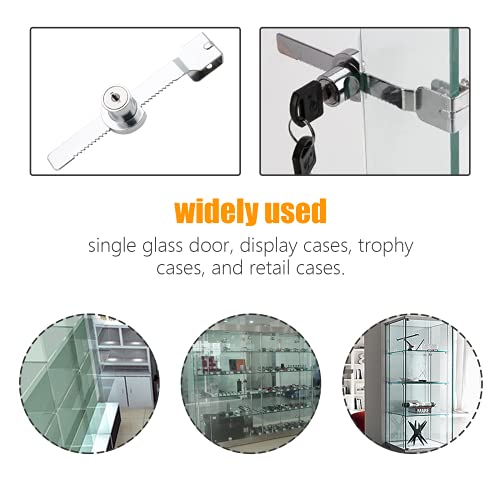 2 Pack Sliding Glass Door Lock Showcase Display Case Lock, Ratchet Lock Reptile Cage Lock and Key, Vivarium Lock for Drawer Cabinet, Fit Thickness 0.08-0.27 Inch / 2-6mm, Keyed Alike - size: 5.56 inch / 141mm