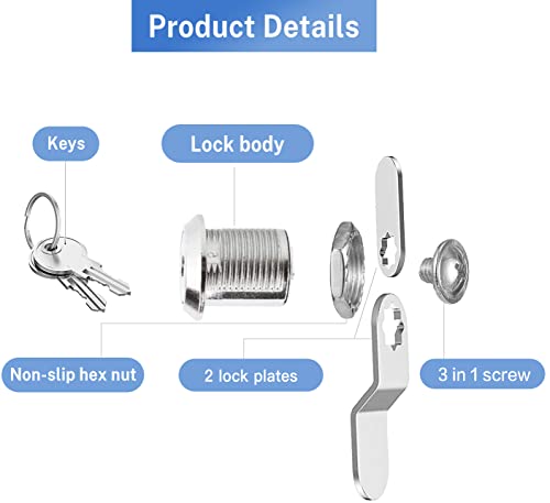 Sissinda 5/8'' Keyed Alike Cabinet Locks with Keys, 12 Packs, Waterproof, Durable Construction, Wide Application, Easy Installation, Satisfactory Guarantee - size: 5/8 Inch 12Pcs