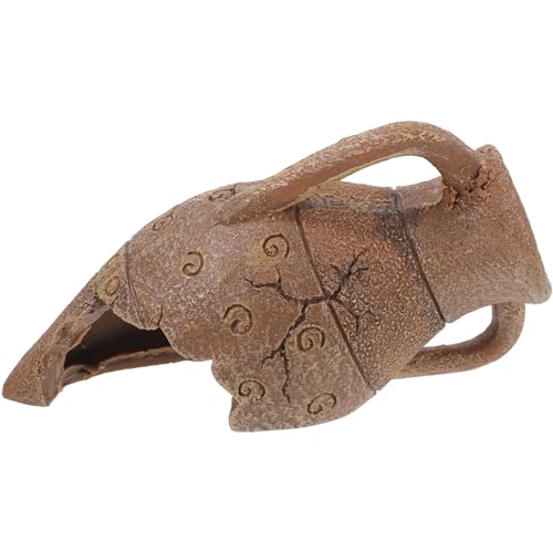 Compact Reptile Cave Hideout with Vivid Desert Landscaping for Snake and Turtle Habitat, Safe Sturdy Shelter Box for Small Reptiles and Amphibians, Aquarium Tank Decor