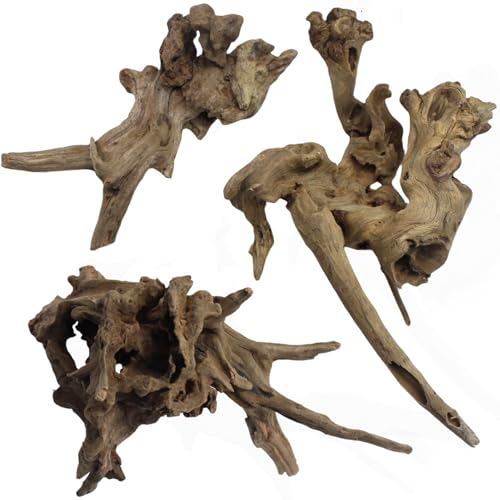 Driftwood for Aquarium Decor, Fish Tank Decor, 3 Pcs Reptile Branches, Drift Wood for Fishtank, Aquarium Hardscape, Betta Fish Decor, Reptiles Driftwood Branch (Driftwood 5.8- 9.8 Inch (Pack of 3)) - size: Driftwood 5.8- 9.8 Inch (Pack of 3)