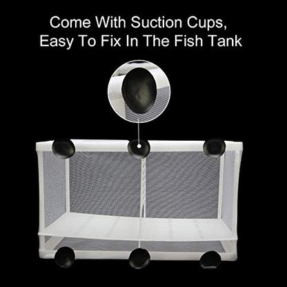Senzeal Aquarium Fish Breeder Box Fish Fry Hatchery Incubator Net Nylon Isolation Mesh with 3pcs Pipette (Large) - size: Large
