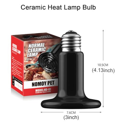Sxminer 4 Pack 100W Ceramic Heat Lamp Bulb, E26/E27 Base Infrared Reptile Heat Lamp or Chicken Brooder Heater Bulb Non-Light Emitting for Pets Snakes Lizards Industrial Use