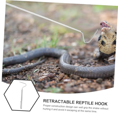 Snake Catcher Tool Retractable Reptile Hook Sturdy Stainless Steel Snake Trap Extendable for Professionals