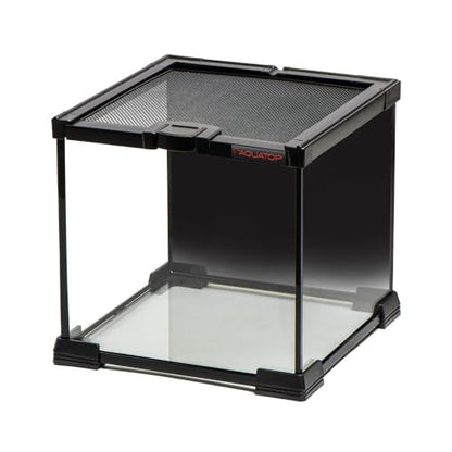 Aquatop 2.1 Gallon Cube Terrarium with Durable Mesh Top for Easy Access & Ventilation - Perfect for Reptiles & Plants, 7.87 x 7.87 x 7.87 Inches, RT-02 - size: 2.1 Gallon