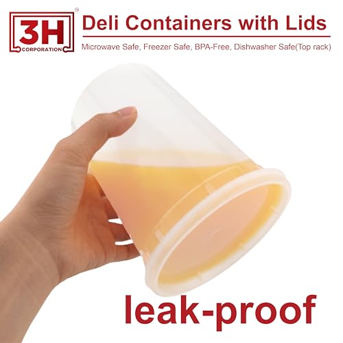 32 oz Food Storage Containers with Lids (240 Set/480 Piece) Deli Soup Containers, Freezer Microwave Safe, BPA-Free Plastic, Stackable Snack Leakproof Leftover Organizers & To-Go - size: 32 oz - 240 Sets