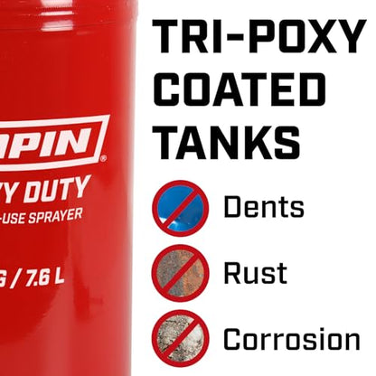 Chapin Made in the USA, 1244 2-Gallon Tri-Poxy Steel Tank Sprayer for Lawn, Home and Garden, Red - style: Upgraded Professional-Use Steel Sprayer