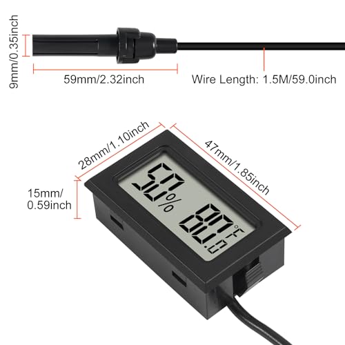 10Pcs Mini Digital Thermometer Hygrometer Gauge with Probe Sensor LCD Display Meter Indoor Temperature Humidity Fahrenheit Meter for Incubator Plant Tank Garden ℉ - size: 10 pcs