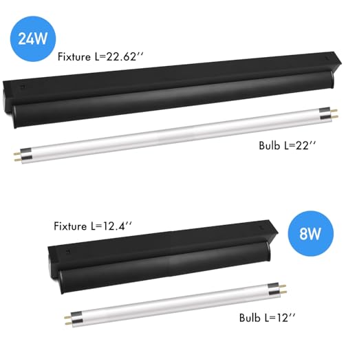 T5 HO UVB Reptile Lamp – High-Output 8W 10.0 UVB Light for Reptiles – Liner UVB Light Ideal for Bearded Dragons, Chameleons & Turtles, T5 UVB Light Fixture and Bulb - size: 8W UVB10.0 T5 KIT