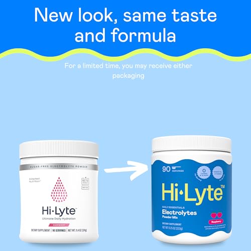 Hi-Lyte Electrolyte Powder, Daily Hydration Supplement Drink Mix, 90 Servings | Sugar-Free, 0 Calories, 0 Carbs | No Maltodextrin. Gluten-Free | Supports Keto | Light Refreshing Flavor (Raspberry) - style: Raspberry - 90 Servings