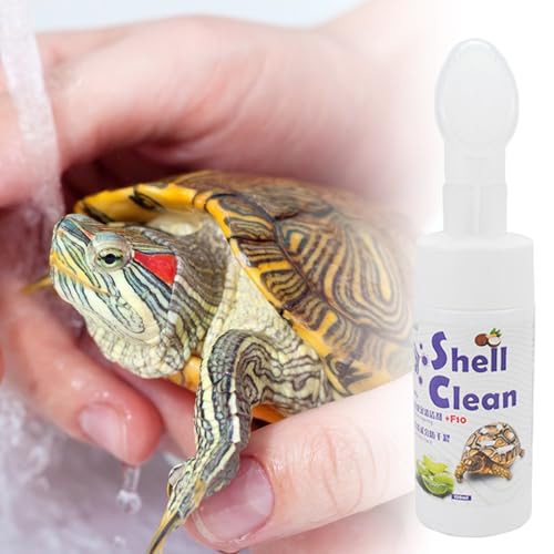 Tortoise Shell Cleaner - Turtle Reptile Safe Cleaning Spray, 120ml Soft Bristle Brush Head, Easy Polishing, Aquarium Care | Compact Travel Friendly Bottle, Home Terrarium Accessory Complete Kit