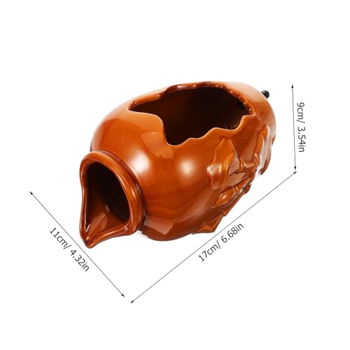 ORFOFE Ceramic Waterfall Fountain Jar for Garden Decor Hydroponic Planter Water Circulation for Bedroom Courtyard and Outdoor Spaces