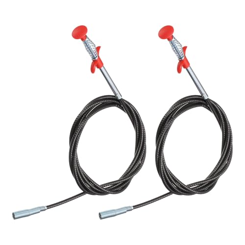 HARFINGTON 2pcs Flexible Grabber Claw Pick Up Tool 0.47" Dia. 79" 4 Claws Stainless Steel Cleaning Hook Unclog Sink Sewer Hair Drain Cleaner Tool Sink Unclogger for Toilet Bathtub Sewer - size: 79"