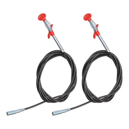 HARFINGTON 2pcs Flexible Grabber Claw Pick Up Tool 0.47" Dia. 79" 4 Claws Stainless Steel Cleaning Hook Unclog Sink Sewer Hair Drain Cleaner Tool Sink Unclogger for Toilet Bathtub Sewer - size: 79"