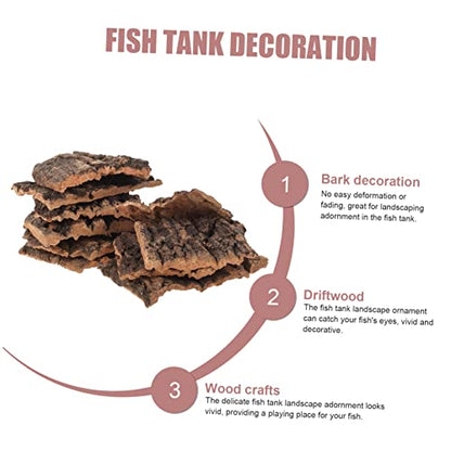 Mipcase 10pcs Cork Bark for Terrarium Reptile Tank Decor Turtle Platform Natural Reptile Tree Bark Set