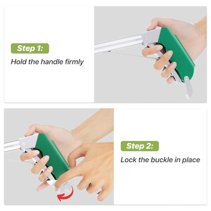 50" Folding Snake Grabber Tongs, Stainless Steel Snake Catcher Tool with Wide Jaws & Non-Slip Handle – Humane Reptile Handling Stick for Outdoor, Yard, Farm & Camping Use - color: Green
