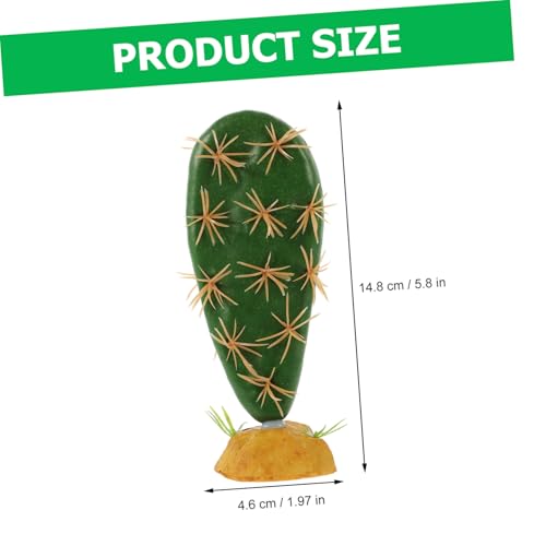 Simulation Reptile Plant Artificial Cactus for Terrarium and Aquarium Decor Plastic Resin Habitat Hideout Non-Fading Reptile Tank Accessory for Lizards Amphibians and Fish