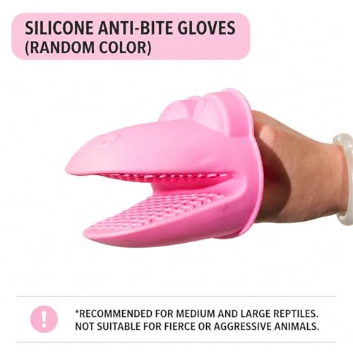 Silicone Pet Grip Gloves, Anti-Scratch Anti-Bite Hand Cover, Food-Grade Non-Toxic, Non-Slip Design, Random Color for Reptiles, Snakes, Small Aggressive Pets